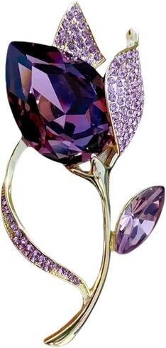 XIAOYATOU Colorful tulip brooch, crystal decorative brooch, elegant coat and jacket accessories in Saudi Arabia