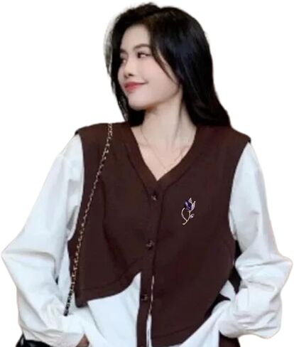 بروش توليب ملون من XIAOYATOU، بروش مزخرف من الكريستال، معطف أنيق وإكسسوارات سترة in Kuwait
