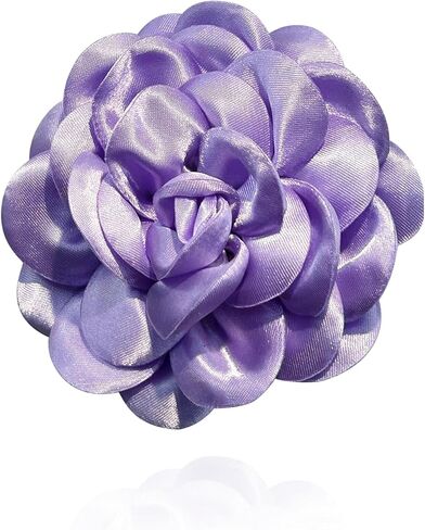 أنيقة كبيرة زهرة الورد دبابيس التلبيب دبابيس اليدوية لذيذ الساتان النسيج دبابيس كبيرة زهرة الكاميليا بروش دبوس للنساء الزفاف جزء فستان الرقص دعوى الملابس والاكسسوارات والمجوهرات (Prople) in Kuwait