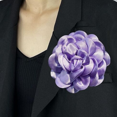 أنيقة كبيرة زهرة الورد دبابيس التلبيب دبابيس اليدوية لذيذ الساتان النسيج دبابيس كبيرة زهرة الكاميليا بروش دبوس للنساء الزفاف جزء فستان الرقص دعوى الملابس والاكسسوارات والمجوهرات (Prople) in Kuwait