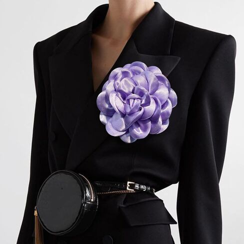 أنيقة كبيرة زهرة الورد دبابيس التلبيب دبابيس اليدوية لذيذ الساتان النسيج دبابيس كبيرة زهرة الكاميليا بروش دبوس للنساء الزفاف جزء فستان الرقص دعوى الملابس والاكسسوارات والمجوهرات (Prople) in Kuwait