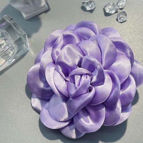 أنيقة كبيرة زهرة الورد دبابيس التلبيب دبابيس اليدوية لذيذ الساتان النسيج دبابيس كبيرة زهرة الكاميليا بروش دبوس للنساء الزفاف جزء فستان الرقص دعوى الملابس والاكسسوارات والمجوهرات (Prople) in Kuwait