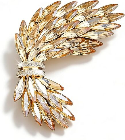 Vintage Gold Brooches and Pins for Women Champagne Women's Rhinestone Crystal Brooch Pin Jewelry Accessories for Weddings Galas Formal Events in Saudi Arabia