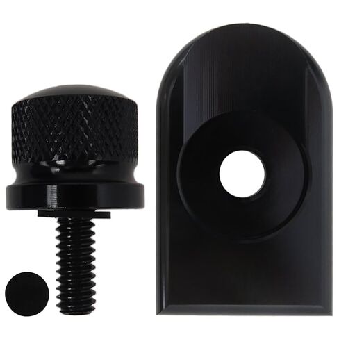 Aluminum Rear Seat Bolt and Seat Bolt Cover Fit for Harley Davidson 1996-2024, Thread Type: 1/4"-20, Knurled Knob, Glossy Black in Saudi Arabia