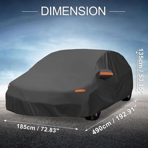 X AUTOHAUX Car Cover Outdoor Waterproof Sun Rain Snow Hail Protection with Left Side Door Zipper 210D-PU for Subaru Legacy Wagon in Saudi Arabia