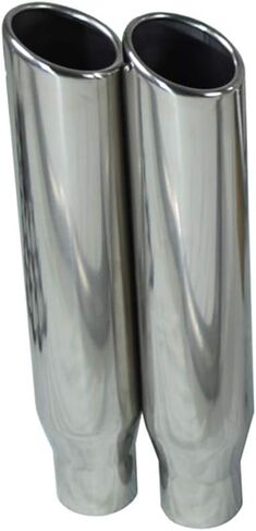 مجموعات عادم الشاحنات - نظام عادم مزدوج من Shop Line، أنبوب ألومنيوم مقاس 2.5 بوصة، كاتم صوت من الفولاذ المقاوم للصدأ، أطراف ملفوفة مصقولة in Kuwait