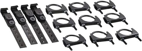 مجموعات عادم الشاحنات - نظام عادم مزدوج من Shop Line، أنبوب ألومنيوم مقاس 2.5 بوصة، كاتم صوت من الفولاذ المقاوم للصدأ، أطراف ملفوفة مصقولة in Kuwait