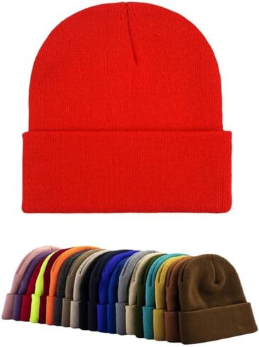 Unisex Beanie Winter Knitted Skull Cap Cuffed Soft Warm Hat for Men/Women Slouchy Ski Watch Cap in Saudi Arabia