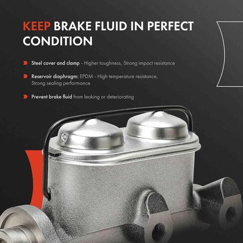 A-Premium Brake Master Cylinder with Reservoir and Cap Compatible with Chevrolet, GMC, Oldsmobile, Pontiac, Buick Vehicles - Malibu, Camaro, Chevelle, Corvair, El Camino, Monte Carlo, Sprint, Firebird in Saudi Arabia