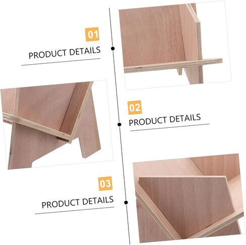 COHEALI 1pc Compact Wooden Bookshelf Simple Desktop Document Rack for Office Organization and Small Spaces Easy Assembly Creative Storage Natural Finish in Saudi Arabia