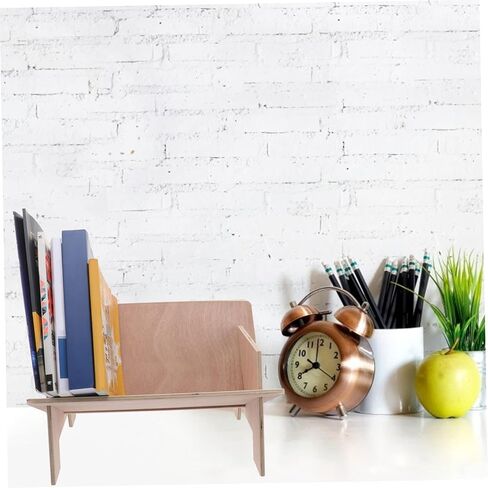 COHEALI 1pc Compact Wooden Bookshelf Simple Desktop Document Rack for Office Organization and Small Spaces Easy Assembly Creative Storage Natural Finish in Saudi Arabia