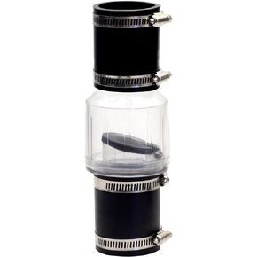 Sump Pump Check Valve 1-1/2" Sump Pump, Spring-Loaded Flapper Check Valve air Cylinder with 4 Steel Clamps