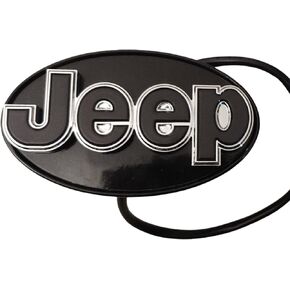 Compatible/Replacement for LED Light Hitch Receiver Covers Officially Licensed Jeep Hitch Cover (Black/Chrome)