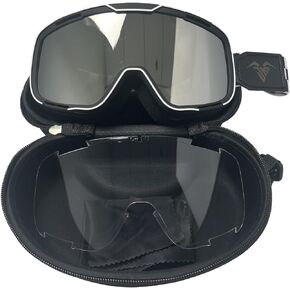 JustEnFly Adult Anti-Glare OTG ATV HD Motocross Goggles Compatible with Retro style helmets