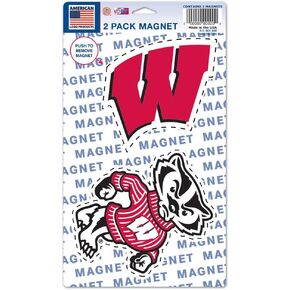 NCAA University of Wisconsin WCR11432215 Magnets (2 Pack), 5" x 9"