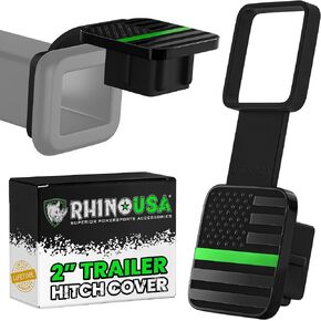 Rhino USA American Flag Trailer Hitch Cover for 2 Inch Receivers - Protects Tow Hitch Covers from Dust, Water, Mud and Snow - Ultimate Hitch Covers for Trucks, Jeep, Tacoma, Ford, GMC & More!