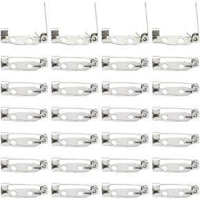 200 Pieces Brooch Pin Backs 15mm Silver Bar Pins Backs Crafts Brooch Clasp Pin Safety Locking Pins Backs for Jewelry Making, Crafts Pins (XZ/15mm)