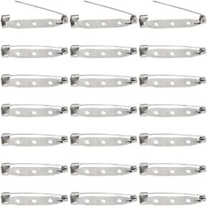 200 Pieces Brooch Pin Backs 15mm Silver Bar Pins Backs Crafts Brooch Clasp Pin Safety Locking Pins Backs for Jewelry Making, Crafts Pins (XZ/15mm)