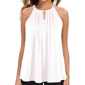 قمصان MANER النسائية بدون أكمام كاجوال ذات رسن علوي صيفي فضفاض بدون أكمام in Kuwait