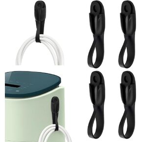 FYY Cord Organizer for Appliances 4 Pcs Cord Bundlers - Self Adhesive Kitchen Appliance Cord Holder, Silicone Cord Holder Cable Organizer Stick on Air Fryer, Toaster, Mixer, Coffee Maker - Black