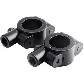 2 pcs Handlebar Mirror Mount Clamps, Keenso Black Universal Motorcycle Handlebar Mirror Mount 10mm 7/8" Aluminum Clamp for Motorcycle Dirt Bike ATV Motorcycle Handlebars