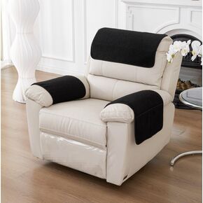 BADASS SHARKS 3 Pcs Recliner Covers Armrest Covers Chair Head Covers Armrest Towel Single Sofa Arm Cover with Storage Bags for Furniture Protector Home (White) in Saudi Arabia