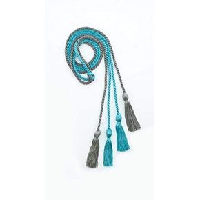 Graduation Honor Cords - Gray and Peacock Blue