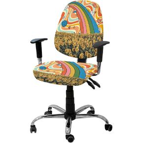 Sea Turtle Office Chair Covers Stretchable 2 Piece, Soft Decorative Computer Desk Chair Cover Protector Universal Rotating Chair Slipcover Summer Beach Turquoise Tortoise Wooden in Saudi Arabia