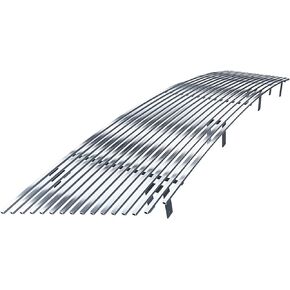 APS Compatible with Ford Econoline Van 1992-2007 Main Upper Stainless Steel Polished Chrome 8x6 Horizontal Billet Grille Insert F85337A