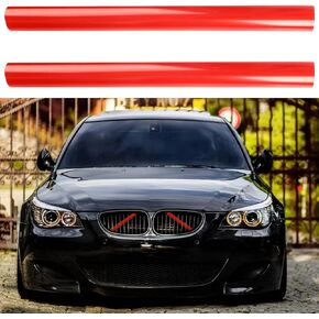 زوج واحد من خطوط الشبكة، حواف الشبكة، شعار الشواية للإدراج لسلسلة 5 E60 E61 2003-2010 M5 2004-2011 ملحقات السيارة (أحمر) in Kuwait