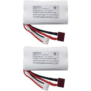 2PCS 11.1V 2000mAh T Plug Lithium Battery for R608 2104 210E 200E RC Speedboat, RC Boat Model, Tumbler Toy Battery Accessories