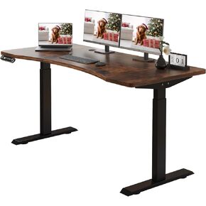 Height Adjustable Electric Standing Desk with Splice Board, 55x30 Inch, Oak