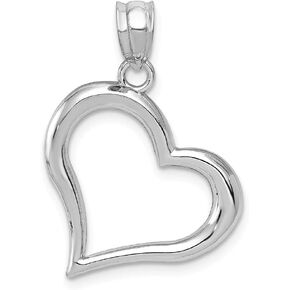 Jewels By Lux 14k White Gold Polished Open Heart Pendant