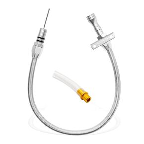 UOIENRT Transmission Dipstick Stainless Braided Hose Replacement for Chevy GM TH350 TH-400 700R4 Tranny SBC BBC Trans