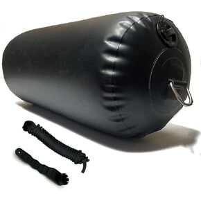 DSCRAFT Heavy-Duty Inflatable PVC Boat Fenders Stationary Dock Yacht Sailboats Black (12"x28")