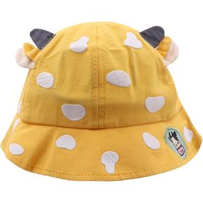 Cute Frog Kids Bucket Hats Cotton Wide Brim Fisherman Cap Sun UV Protection Hat for Toddler Girls Boys