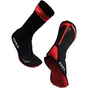 ZONE3 Neoprene Swim Socks with 2mm Neoprene, Longer Length, Velcro Strap/Perfect Wetsuit Socks for Diving, Snorkeling