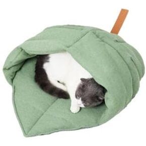 Scout & Friends Leaf Shape Pet Bed Warm Snuggle Cave for Cats and Small Dogs Machine Washable