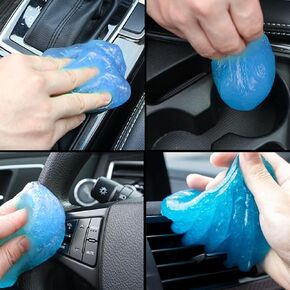 Uiojokv Car Cleaning Gel, Universal Auto Detailing Putty for Dust Removal, Reusable Car Goop Cleaner Supplies Auto Slime, Car Crevice Cleaner, Car Accessories for Laptops, Keyboard, Air Vents (Blue)