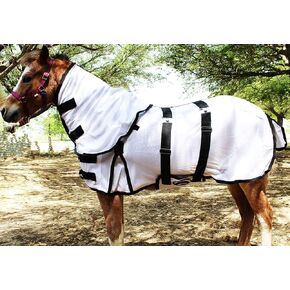 ملاءة صيفية صغيرة مقاس 42 بوصة من Weanling Donkey Pony Horse Foal FlySheet باللون الأبيض 51809