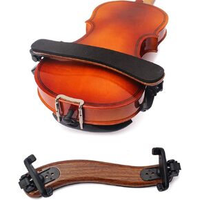 Meech Violin Shoulder Rest 4/4-3/4 Size with Foldable Plastic FeetViolin Accessories Wood Grain Perfect for Beginners and Professionals