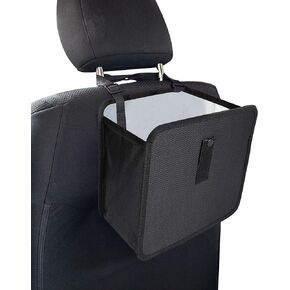 ASUBHA Car Trash Can, Foldable Car Trash Can, Hanging Car Trash Bag Can Waterproof Litter Garbage Bag Organizer, Car Interior Accessories Multipurpose Trash Bin for Car (Black)