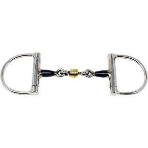 CHALLENGER Horse Sweet Iron D-Ring Bit 3-Piece Dog Bone Mouth w/Rings 35615