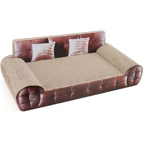 سرير SONGWAY من الورق المقوى للقطط - لوح خدش للقطط على شكل أريكة، وسادة خدش للقطط، أريكة أثاث للقطط، سرير صالة للقطط مع النعناع البري، خدش من الورق المقوى المموج للقطط الداخلية، بني in Kuwait