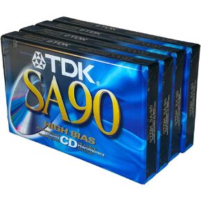 أشرطة صوت فارغة للأداء المضغوط من TDK SA 90 Super Avilyn High Bias Ultimate - 4 عبوات