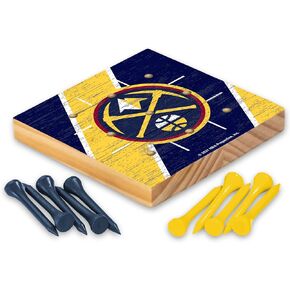 Rico Industries NBA Peg Tic Tac Toe Game 4.25" x 4.25" Wooden Travel Sized Tic Tac Toe Game - Toy Peg Games - Family Fun