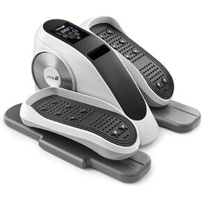 UMAY Fitness Under Desk Elliptical Trainer, 12 Level Magnetic Resistance, Manual and Electric Mode, Mini Leg Exerciser, Massage Pad for Seniors