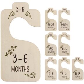 Andy's Orchids 8Pcs Baby Closet Dividers, Baby Nursery Closet Dividers Wooden Rainbow Clothes Organizers Wardrobe Commemoration of Growth For .orn Supplies