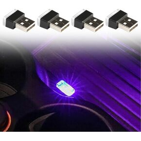 4Pcs Interior Led Lights, Mini USB Led Light, Auto Interior Led Lights Decoration, USB LED Car Interior Atmosphere Lamp, USB LED Car Ambient Light Car Interior Accessorie for All Cars (Ice Blue) in Saudi Arabia