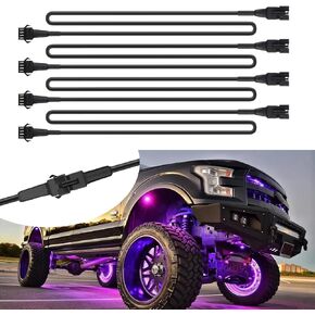 WINUERK 4PCS Rock Light Extension Wire, 4 Pin Led Extension Cable, 59Inch Car Accessories RGB LED Multi-Color Accent Light Extension Cable Wire Cord Set Fits for Trucks Cars ATV Strip Rock Lights